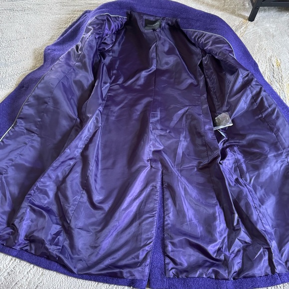 Talbots Purple Italian Wool Blend Long Coat peacoat Classic 8 - Picture 5 of 9